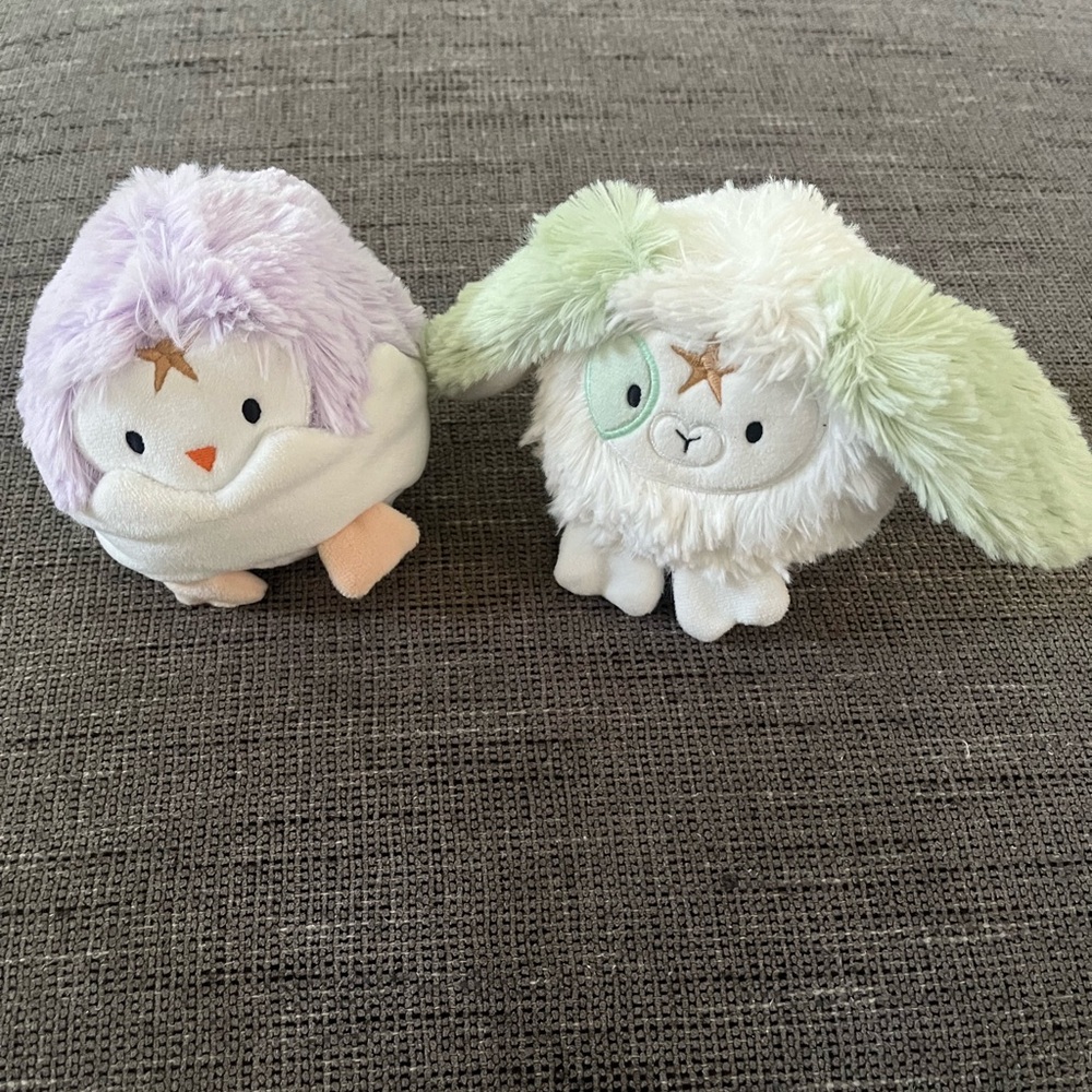 SlumberKins Dragon Egg Hatchling- Sage Bunny Floof and Violet Peep Bundle of 2